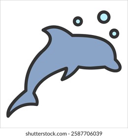 Dolphin Icon Element For Design