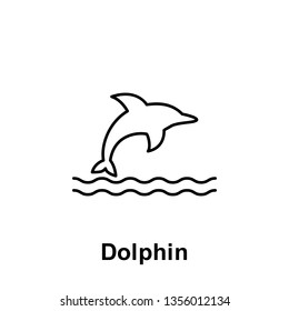 Dolphin icon. Element of summer holiday icon. Thin line icon for website design and development, app development. Premium icon