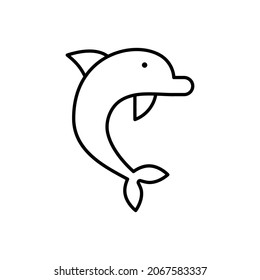 dolphin icon, fish icon vector illustration