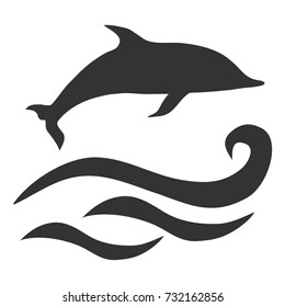 Dolphin icon, dolphin. Flat design, vector illustration, vector.
