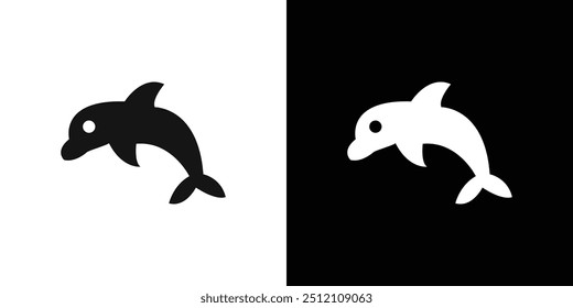 Dolphin icon Flat fill set collection