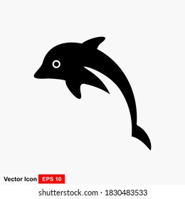 Dolphin icon of flat style.Vector icon.