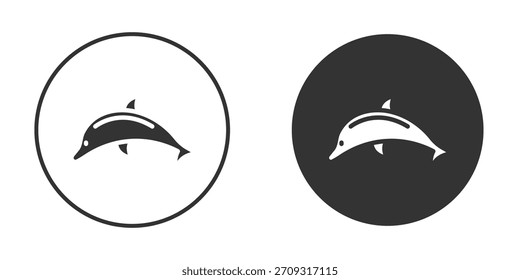 Icono de delfín en estilo glifo para Diseño web. Iconos de UI UX