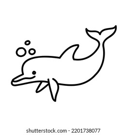 Dolphin icon. Hand drawn vector illustration.