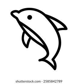 Dolphin icon illustration in line style. Perfect for website mobile app presentation. Suitable for any user interface and user experience