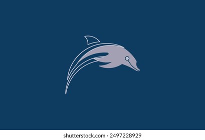 Dolphin Icon Illustration Vector Logo Design