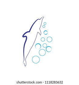 dolphin icon, illustration vector template