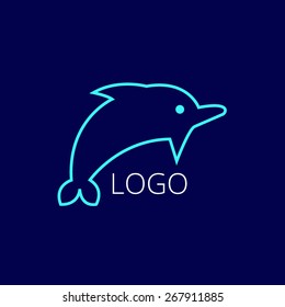 Dolphin icon, isolated, Exclusive Symbols lineart logo 