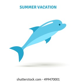 Dolphin icon isolated on white background. Vector illustration