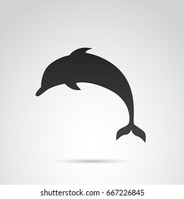 Dolphin icon isolated on white background. Vector art.