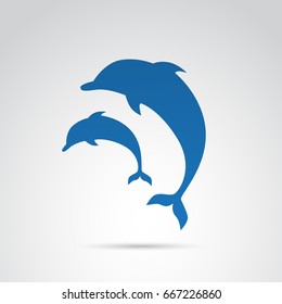 Dolphin icon isolated on white background. Vector art.