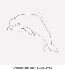 Dolphin icon line element. Vector illustration of dolphin icon line isolated on clean background for your web mobile app logo design.