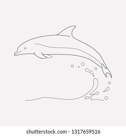 Dolphin icon line element. Vector illustration of dolphin icon line isolated on clean background for your web mobile app logo design.