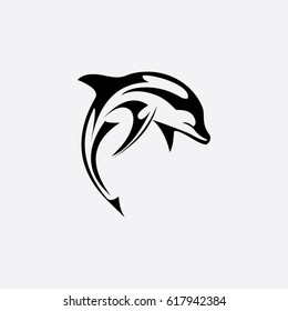 dolphin icon to logo animal