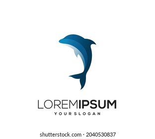 dolphin icon logo design illustration