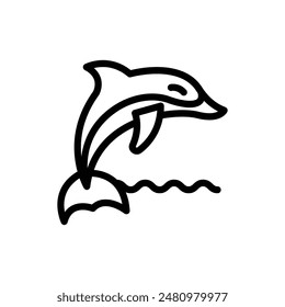 dolphin icon or logo design isolated sign symbol vector illustration. A collection of high quality black line style vector icons suitable for designers, web developers, displays and websites