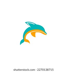 dolphin icon logo. dolphin fish logo.