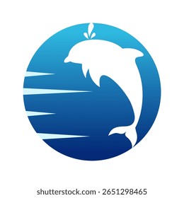 Logotipo do ícone do Dolphin. Logotipo do peixe-golfinho. Design