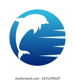 Logotipo do ícone do Dolphin. Logotipo do peixe-golfinho. Design