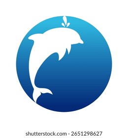 Logotipo do ícone do Dolphin. Logotipo do peixe-golfinho. Design