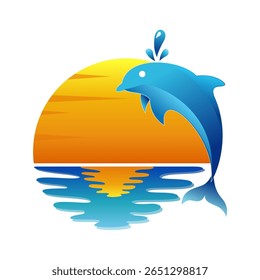 Logotipo do ícone do Dolphin. Logotipo do peixe-golfinho. Design