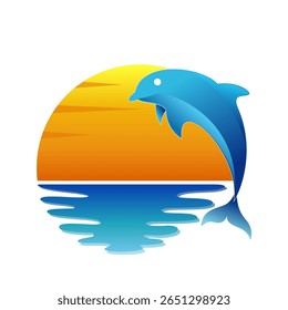 Logotipo do ícone do Dolphin. Logotipo do peixe-golfinho. Design