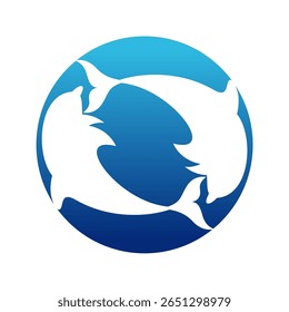 Logotipo do ícone do Dolphin. Logotipo do peixe-golfinho. Design