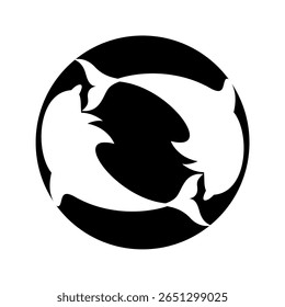 Logotipo do ícone do Dolphin. Logotipo do peixe-golfinho. Design