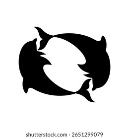 Logotipo do ícone do Dolphin. Logotipo do peixe-golfinho. Design