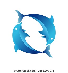 Dolphin icon logo. Dolphin fish logo. Design