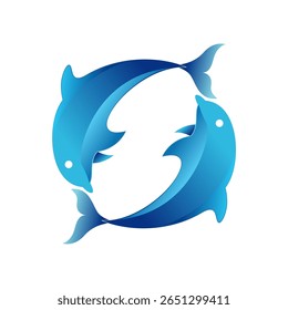 Logotipo do ícone do Dolphin. Logotipo do peixe-golfinho. Design
