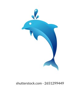 Logotipo do ícone do Dolphin. Logotipo do peixe-golfinho. Design