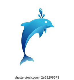 Logotipo do ícone do Dolphin. Logotipo do peixe-golfinho. Design