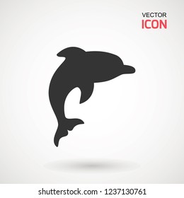 Dolphin icon, logo on white background. Illustration isolated vector sign symbol