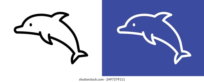 Dolphin icon logo sign set vector outline