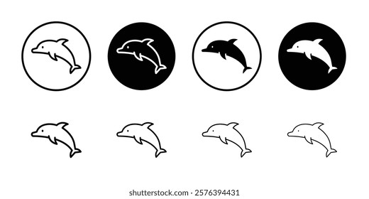 Dolphin icon logo sign set vector outline