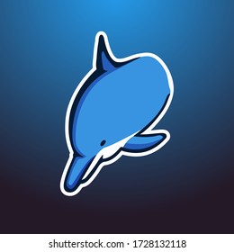 símbolo del logotipo del icono del delfín vector 