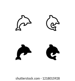 Dolphin Icon Logo Vector Symbol