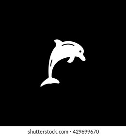 Dolphin Icon On Black Background