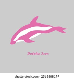 Dolphin icon on grey background.