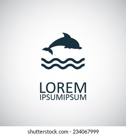 dolphin icon on white background 
