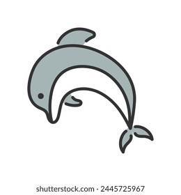 Dolphin icon on white background. Eps 10.