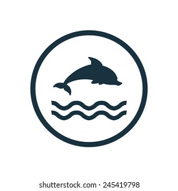 dolphin icon on white background 