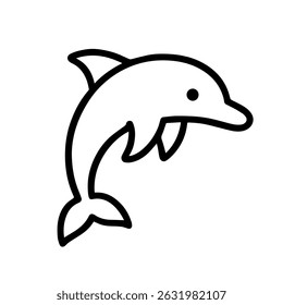ícone de golfinho no vetor de fundo branco
Ícone de linha de vetor animais