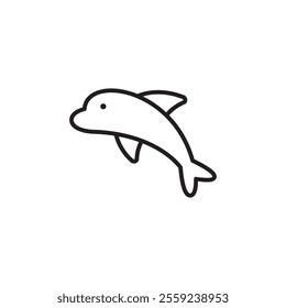 Dolphin icon Outline vector for web ui