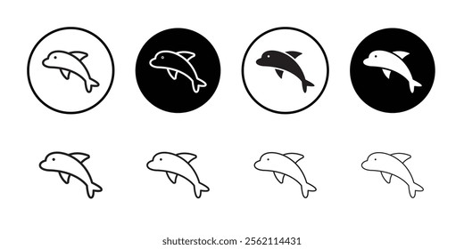 Dolphin icon Outline vector for web ui