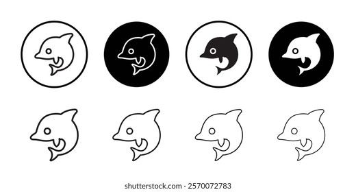 Dolphin icon Outline vector for web ui