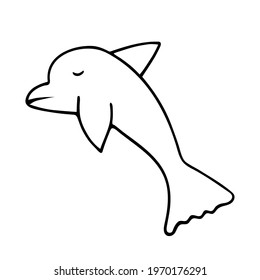  Dolphin icon sea animal sign on white background.