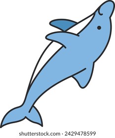 Dolphin icon. Sea life and ocean theme. Isolated design. Vector illustration
