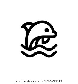 Dolphin icon , Sea symbol.